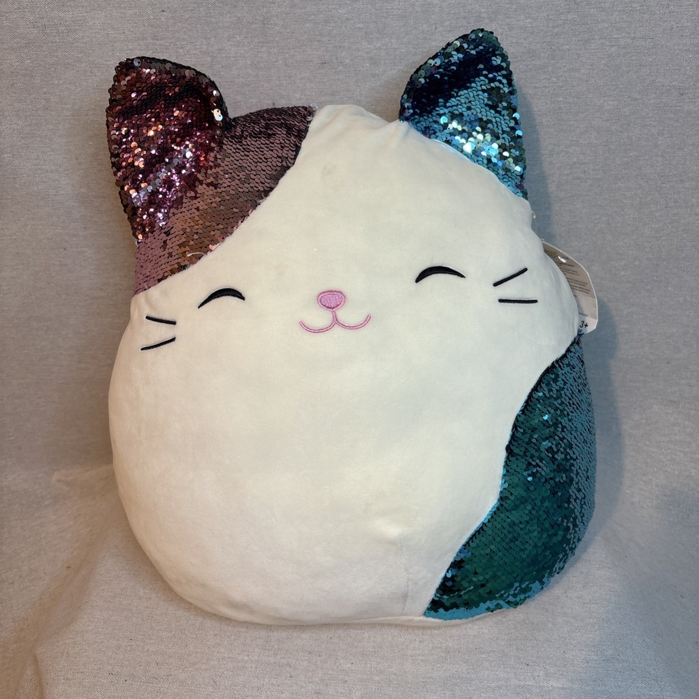 Squishmallows Shany‎ the Cat Sequins Jumbo 16" Glitter Kellytoy